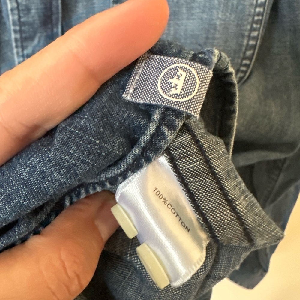 Peter Millar Mens Denim Button Down Medium - image 4